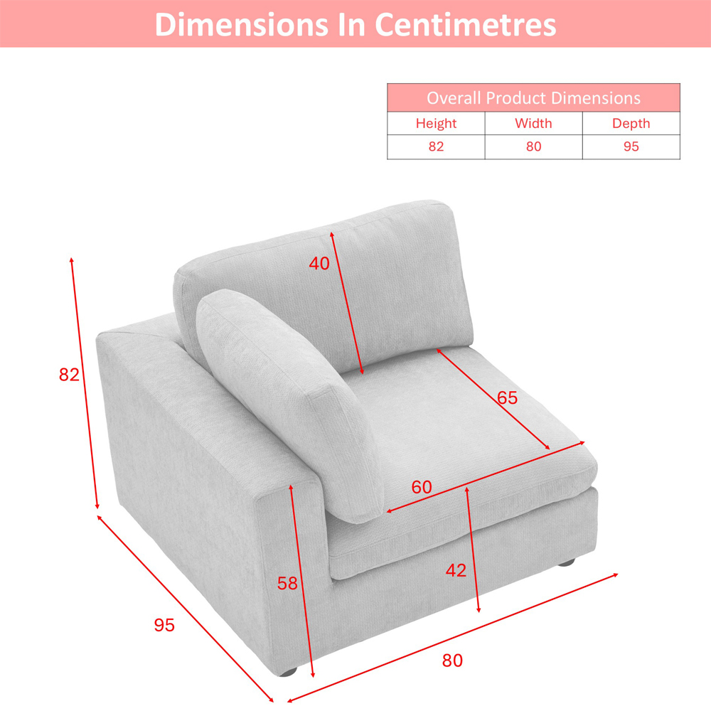 Galnor Fabric Corner Section Chair in Biscuit