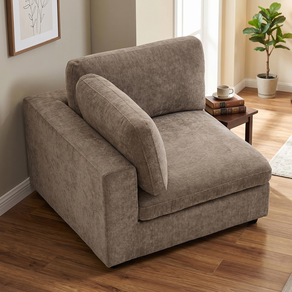 Galnor Fabric Corner Section Chair in Hazelnut