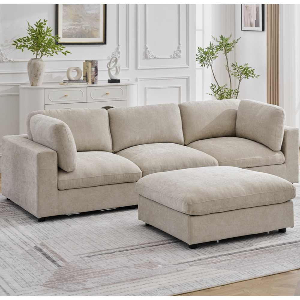 Galnor Fabric Sofa Suite in Biscuit