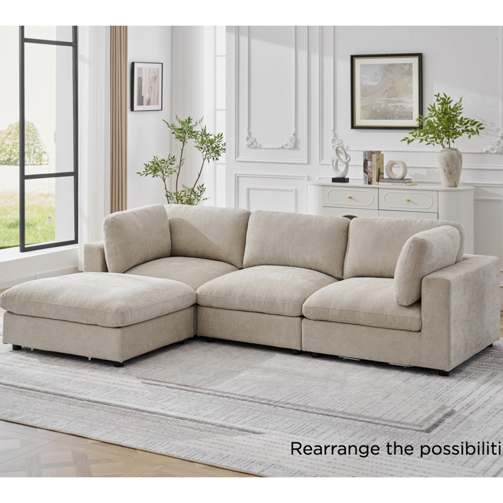 Galnor Fabric Sofa Suite in Biscuit