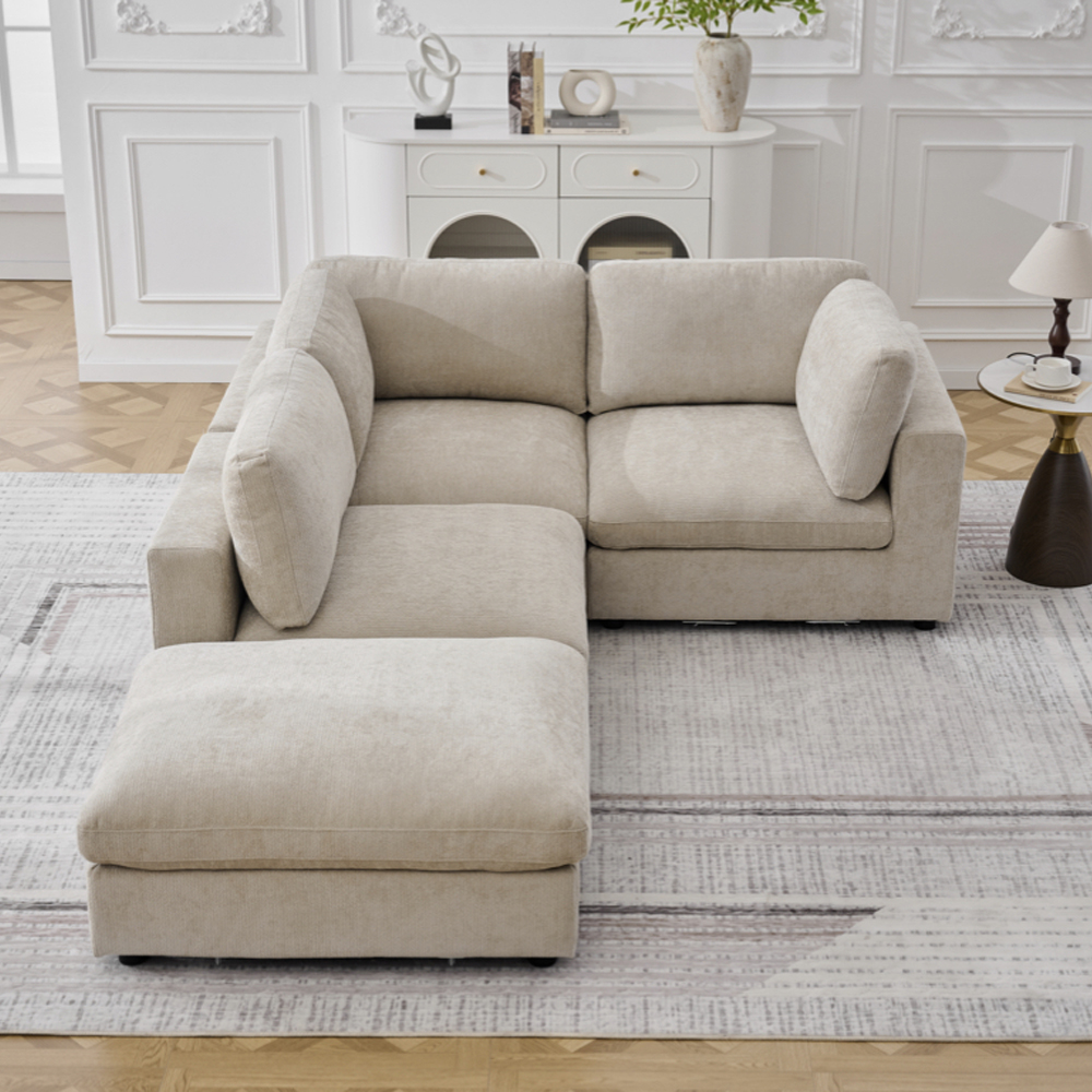 Galnor Fabric Sofa Suite in Biscuit