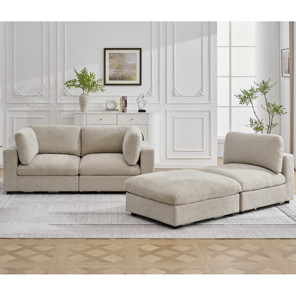 Galnor Fabric Sofa Suite in Biscuit
