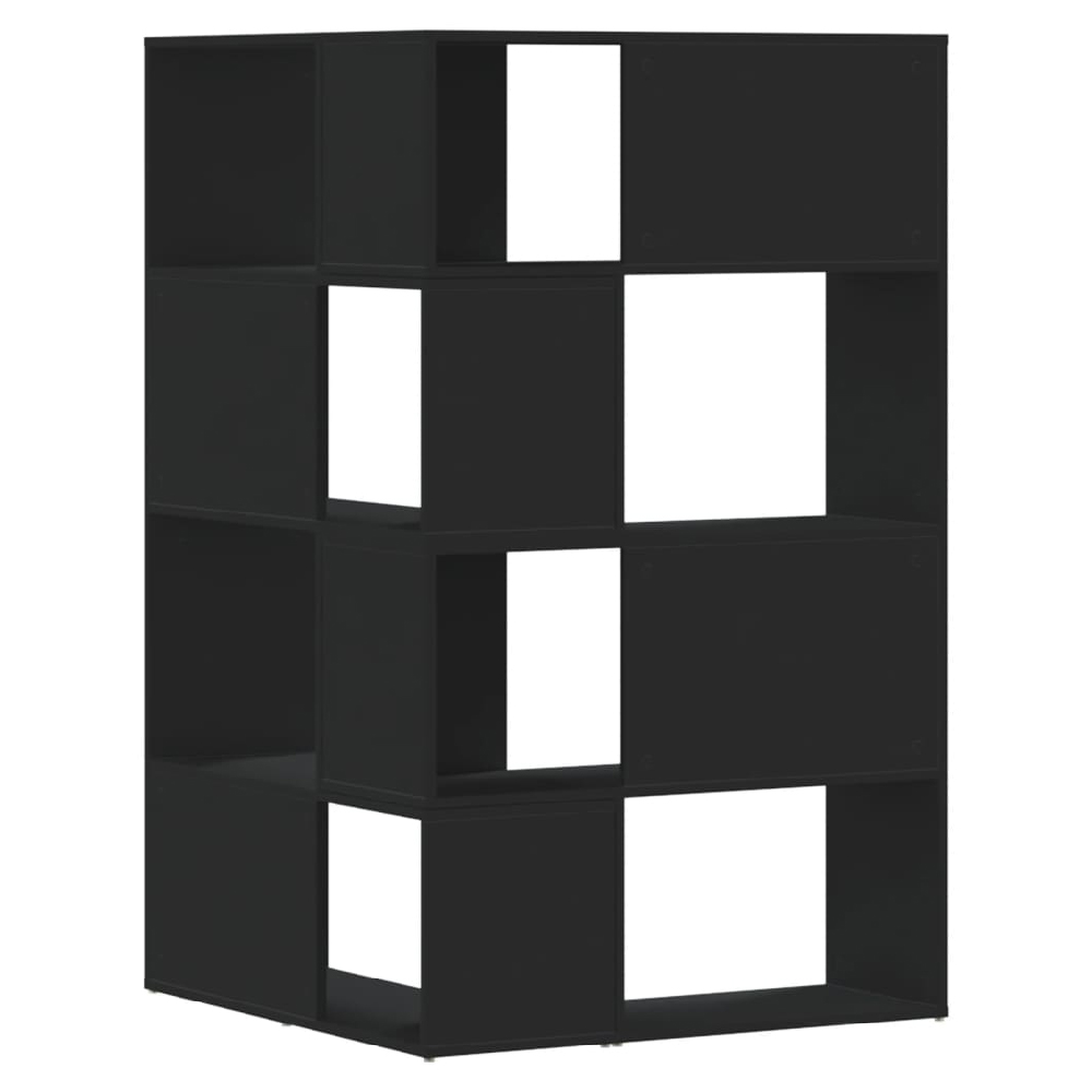 Galva Wooden Corner Bookcase With 8 Shelves In Black
