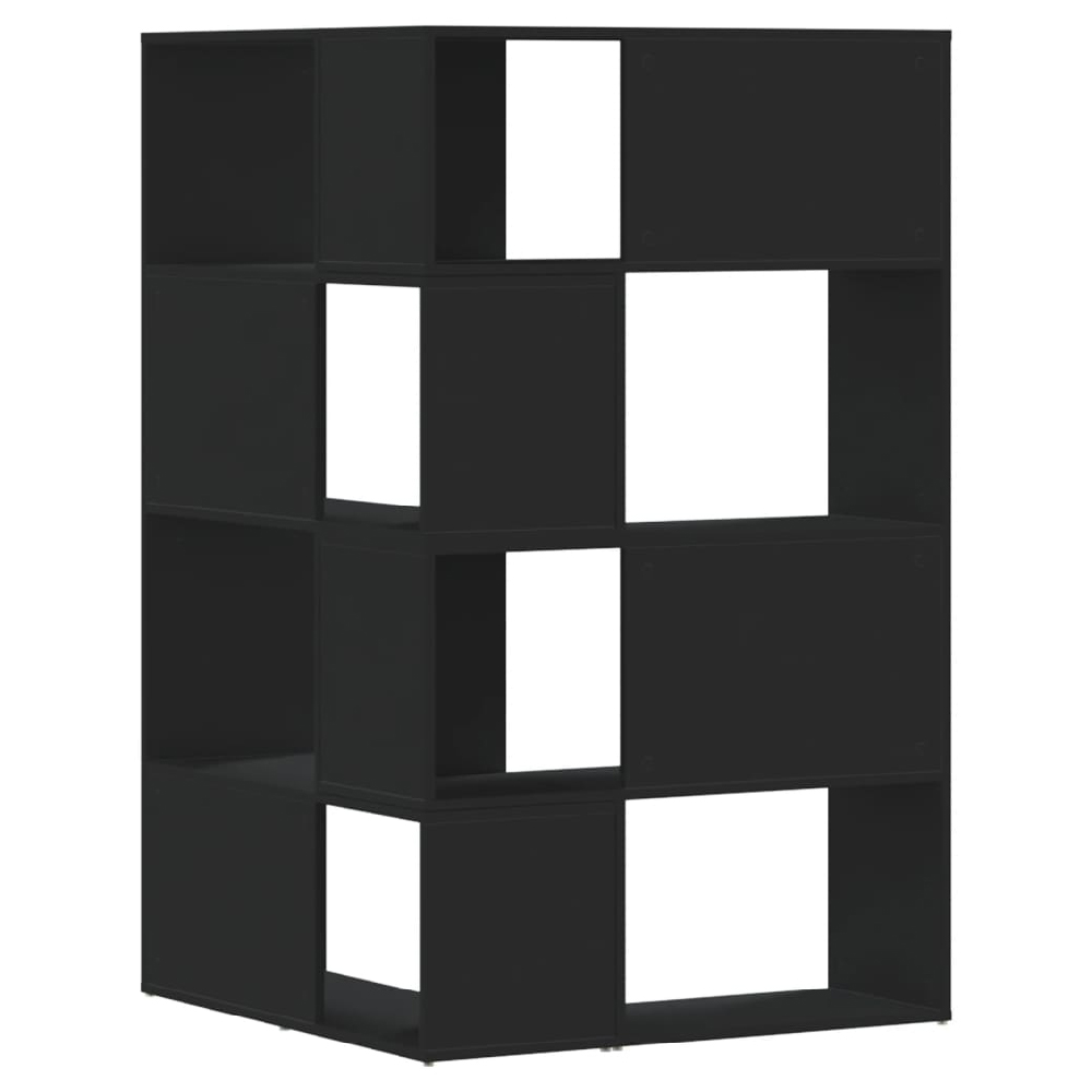 Galva Wooden Corner Bookcase With 8 Shelves In Black