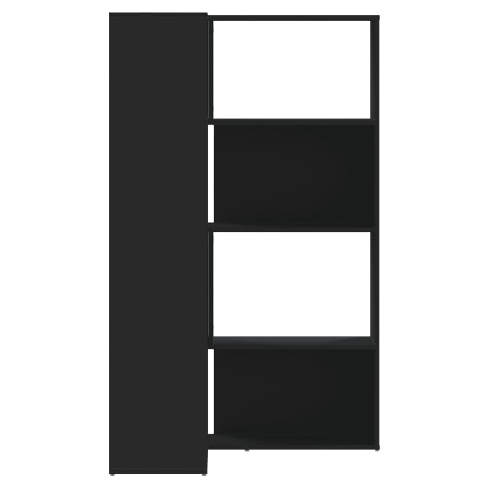 Galva Wooden Corner Bookcase With 8 Shelves In Black