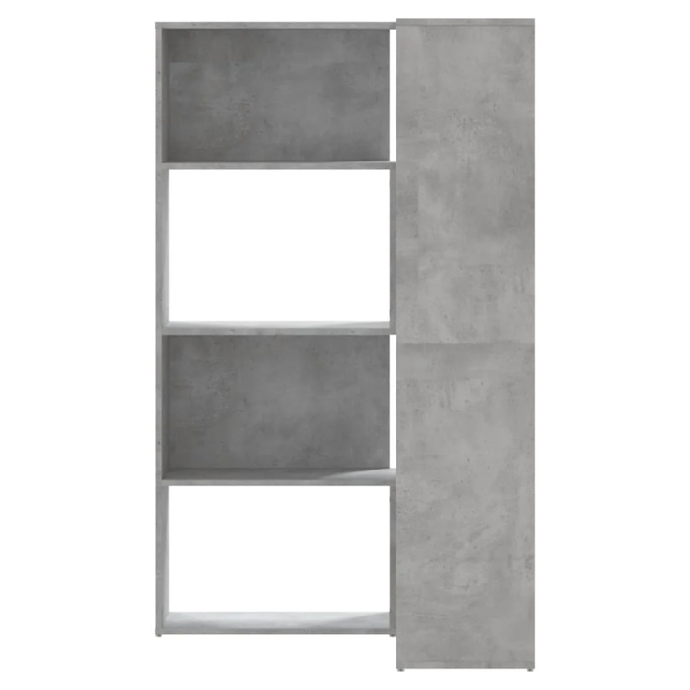 Galva Wooden Corner Bookcase With 8 Shelves In Concrete Grey