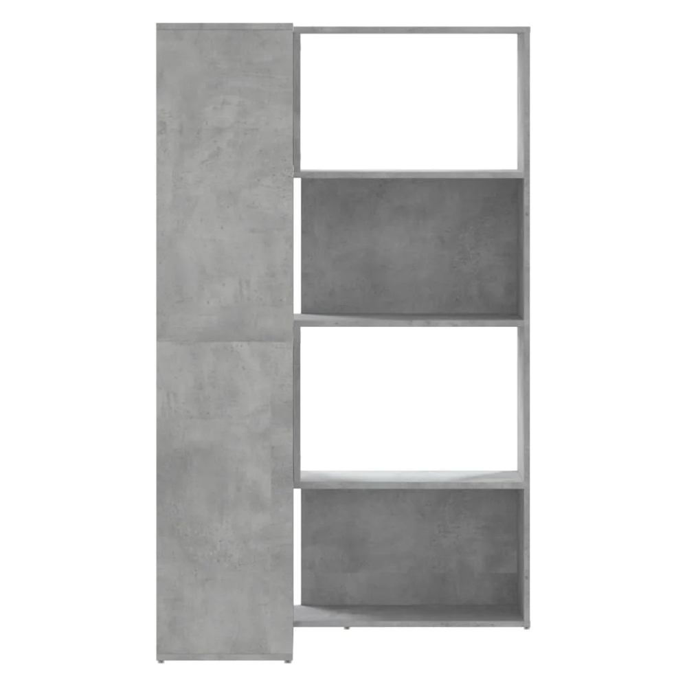 Galva Wooden Corner Bookcase With 8 Shelves In Concrete Grey