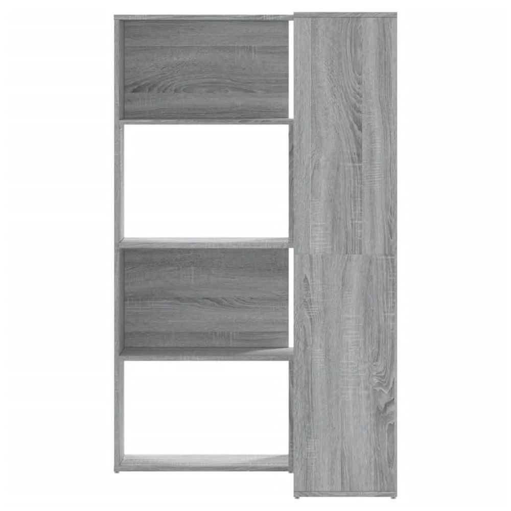 Galva Wooden Corner Bookcase With 8 Shelves In Grey Sonoma