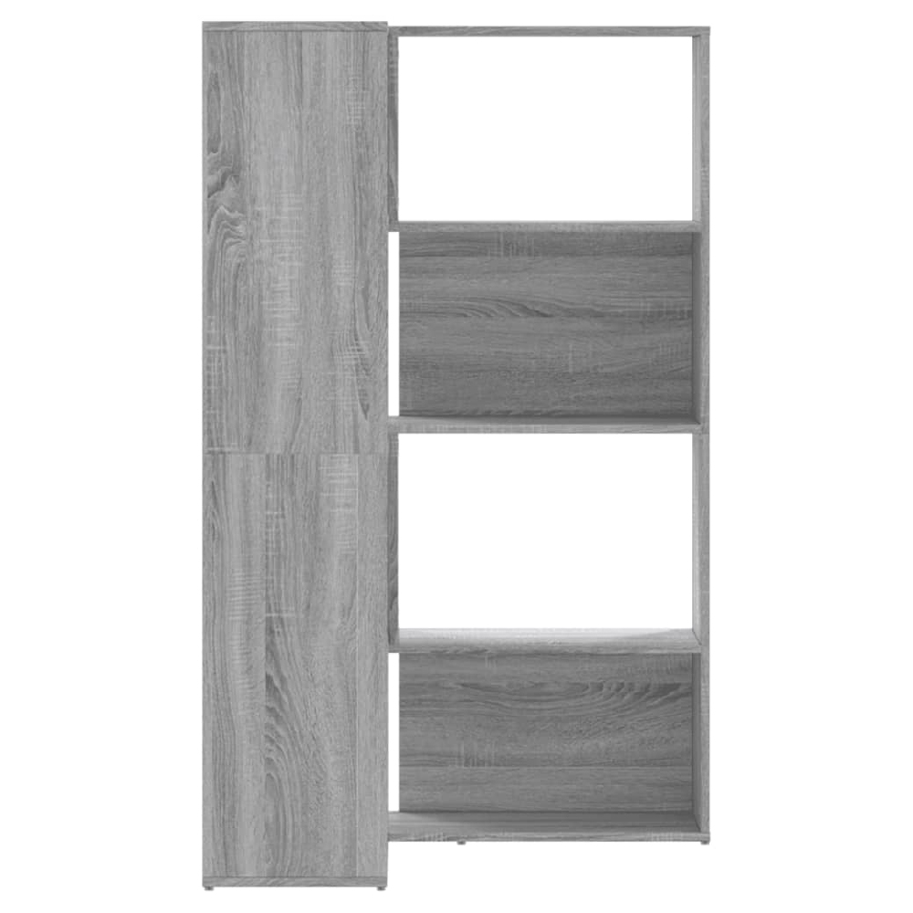 Galva Wooden Corner Bookcase With 8 Shelves In Grey Sonoma