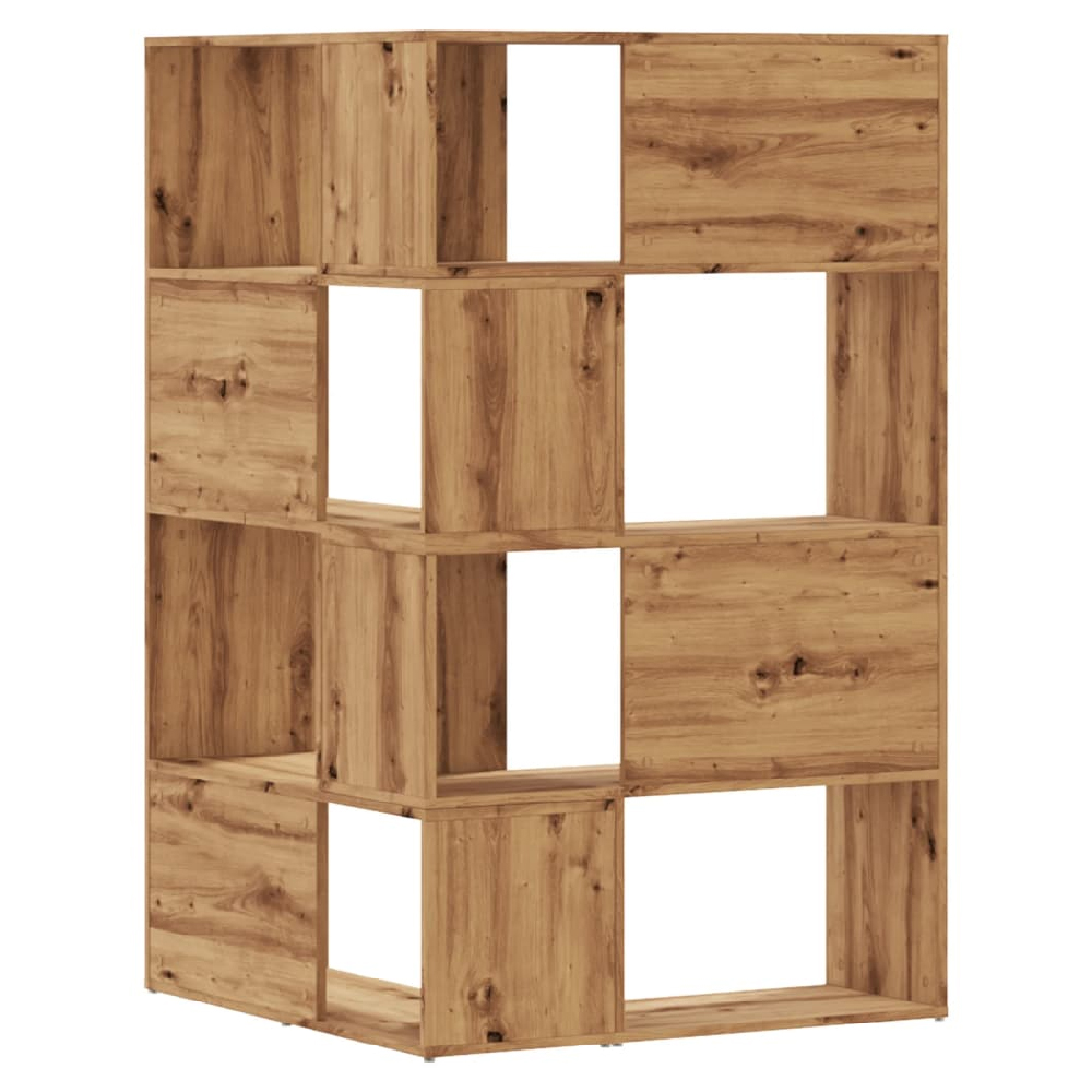 Galva Wooden Corner Bookcase With 8 Shelves In Oak