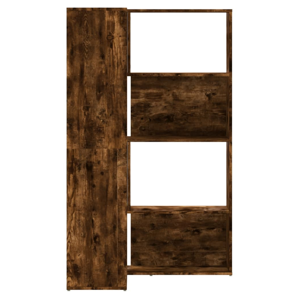 Galva Wooden Corner Bookcase With 8 Shelves In Smoked Oak