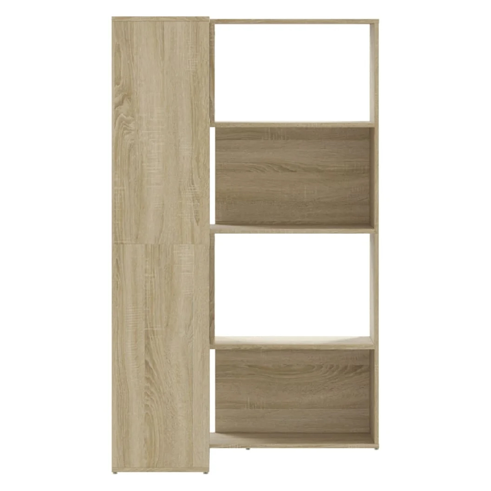 Galva Wooden Corner Bookcase With 8 Shelves In Sonoma Oak