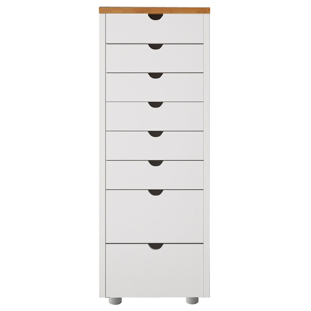 Galvani Wooden Home and Office Cabinet in White and Natural