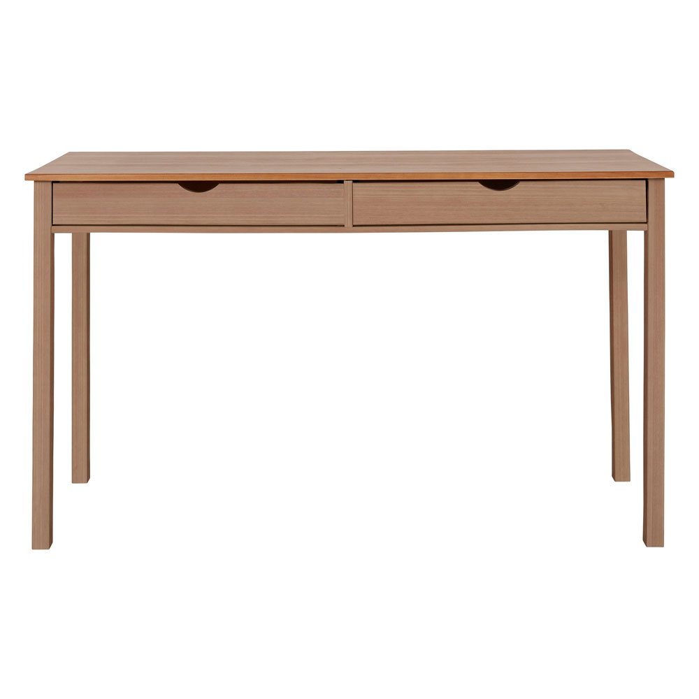 Galvani Wooden Laptop Desk with 2 Drawers in Natural
