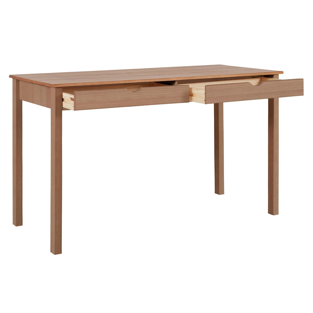 Galvani Wooden Laptop Desk with 2 Drawers in Natural