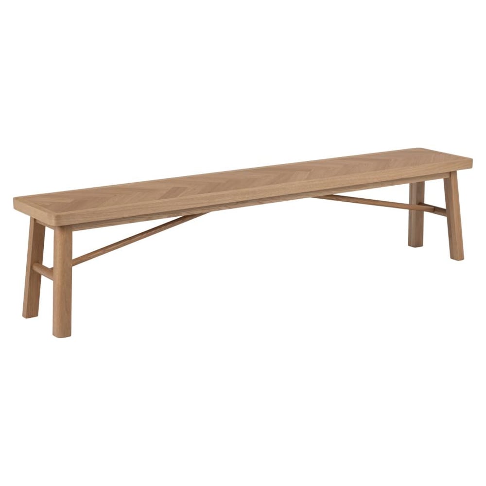 Galveston Wooden Rectangular Dining Bench In Matt Oak