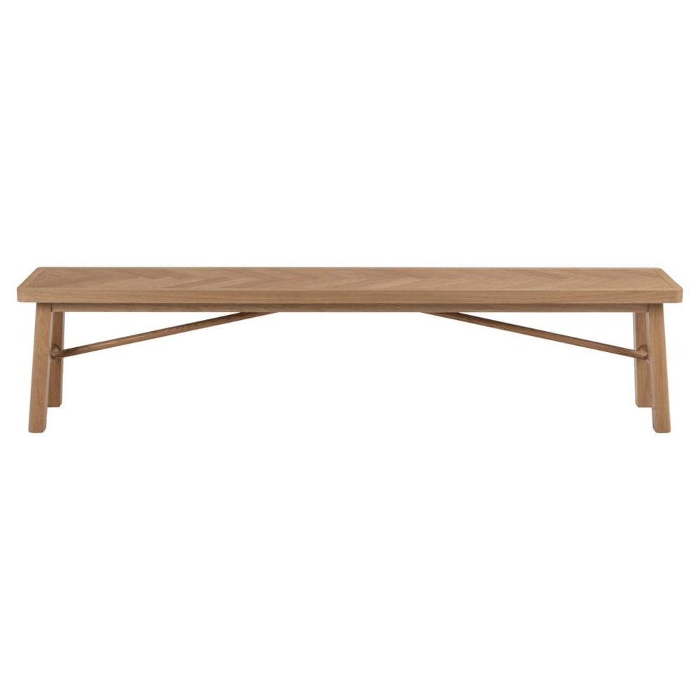 Galveston Wooden Rectangular Dining Bench In Matt Oak