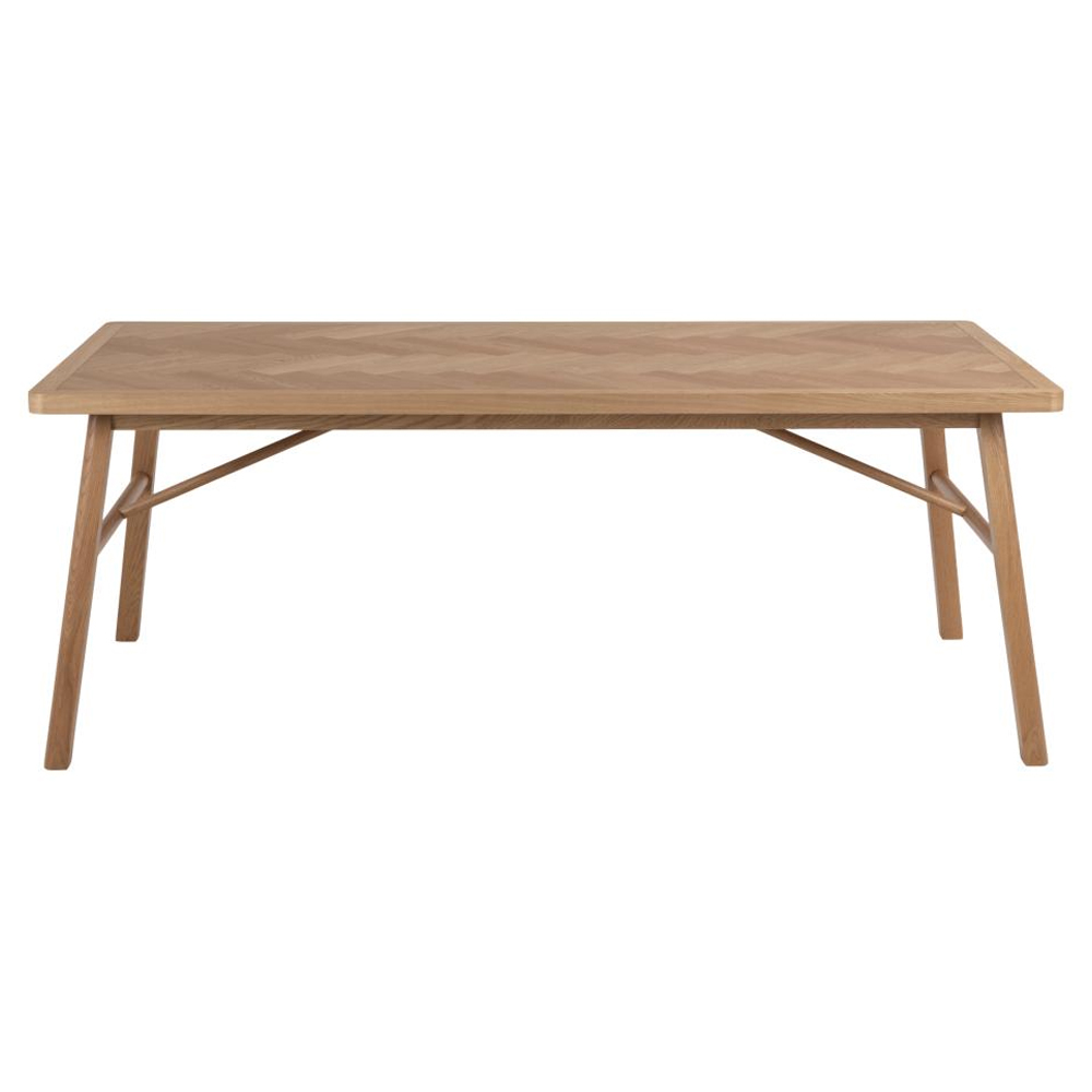 Galveston Wooden Rectangular Dining Table In Matt Oak