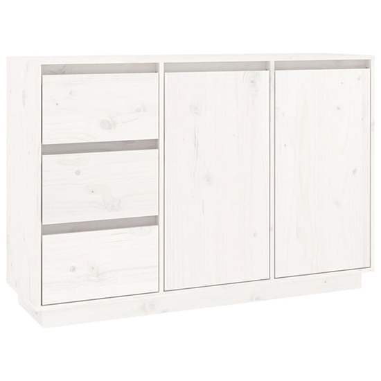 Galvin Pinewood Sideboard With 2 Doors 3 Drawers In White