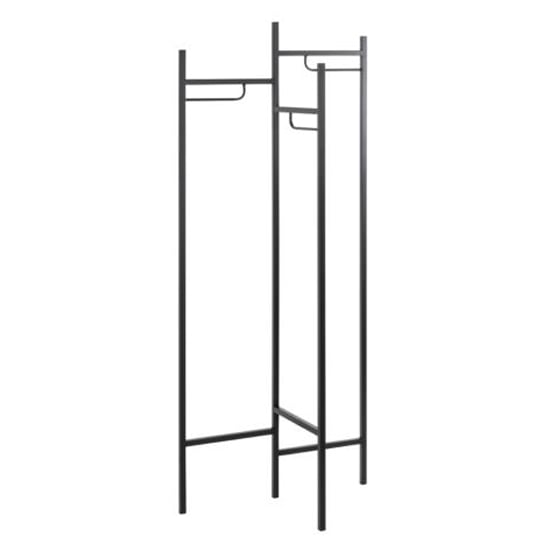 Product photograph of Galway Metal Coat Stand With 3 Coat Hangers In Black from Furniture in Fashion