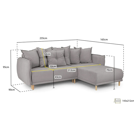 Galway Universal Corner Fabric Sofabed In Grey_3