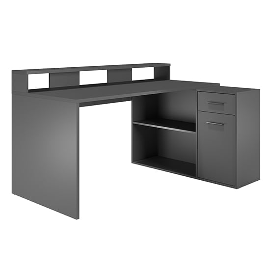 Gamer Wooden Computer Desk With Drawers In Matt Anthracite_7