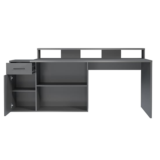 Gamer Wooden Computer Desk With Drawers In Matt Anthracite_10