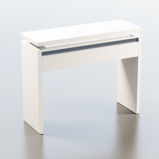 Photo of Garde console table in white and black gloss with led lights