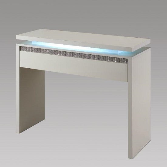 Read more about Garde console table in white gloss and diamante with lights