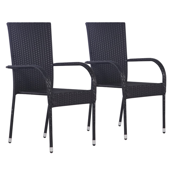 Product photograph of Garima Outdoor Grey Poly Rattan Dining Chairs In A Pair from Furniture in Fashion