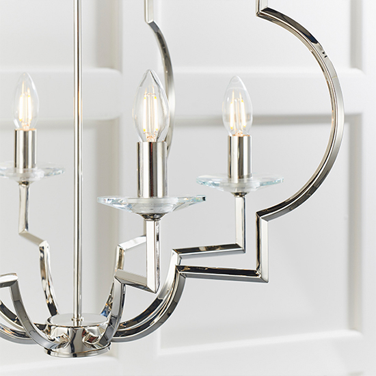 Garland 4 Lights Glass Ceiling Pendant Light In Polished Nickel