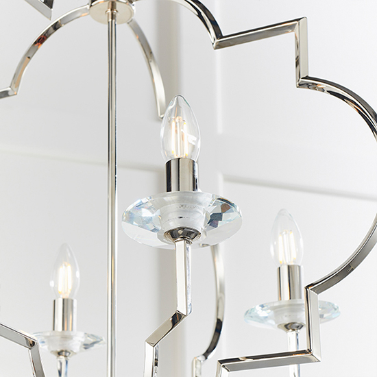 Garland 4 Lights Glass Ceiling Pendant Light In Polished Nickel