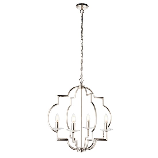 Garland 4 Lights Glass Ceiling Pendant Light In Polished Nickel