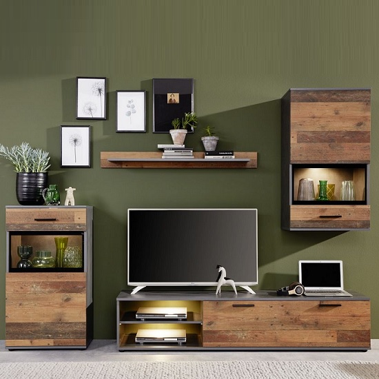 Garland Living Room Set In Old Wood And Matera Grey With LED_2