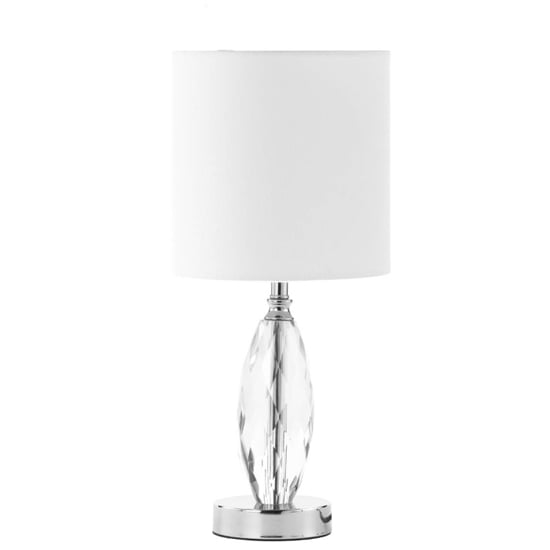 Product photograph of Garland White Linen Shade Table Lamp With Crystal Base from Furniture in Fashion