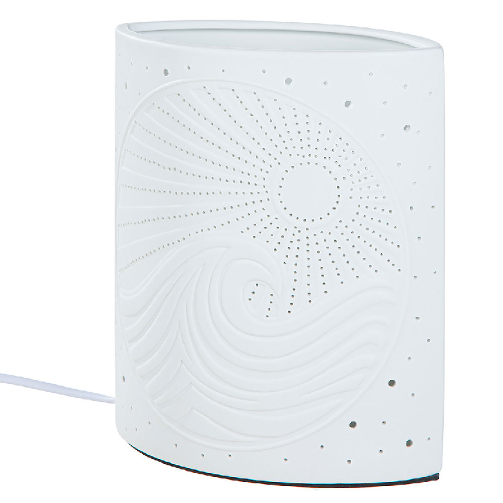 Garlion Porcelain Ocean Vibes Table Lamp in White