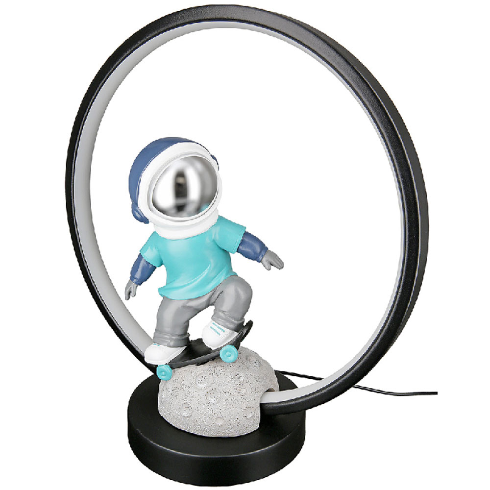 Garlion Synthetic Resin Astronaut Table Lamp in Black and Blue with LED