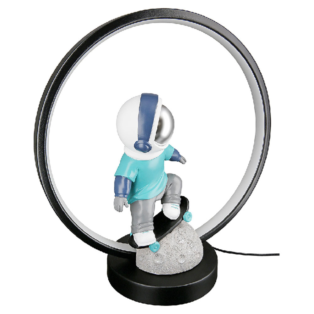 Garlion Synthetic Resin Astronaut Table Lamp in Black and Blue with LED