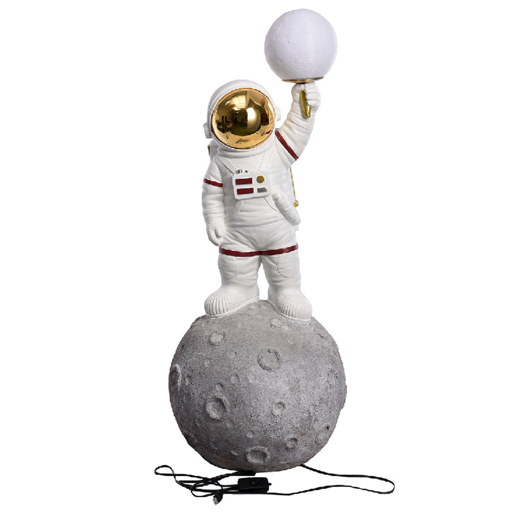 Garlion Synthetic Resin Astronaut Table Lamp in Grey and White with LED