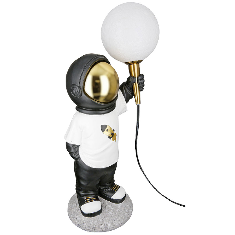 Garlion Synthetic Resin Astronaut Table Lamp in White and Black with LED