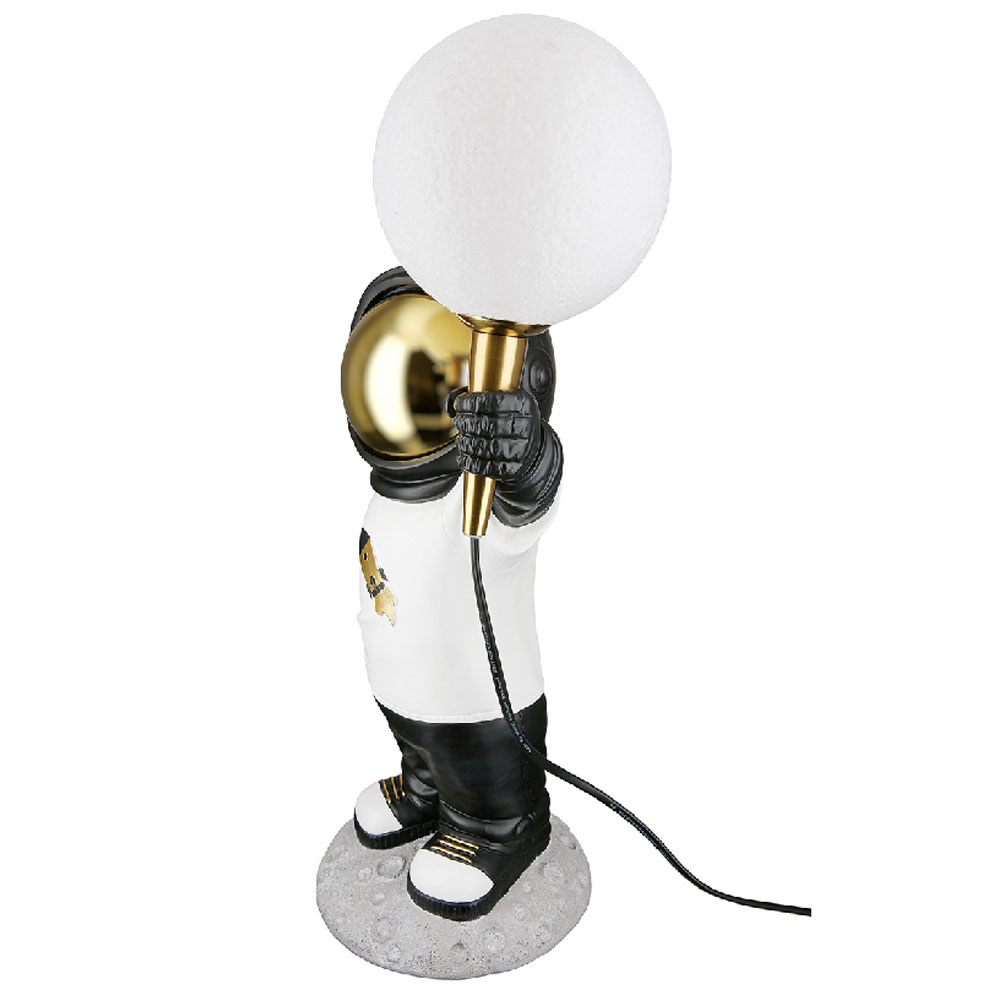 Garlion Synthetic Resin Astronaut Table Lamp in White and Black with LED