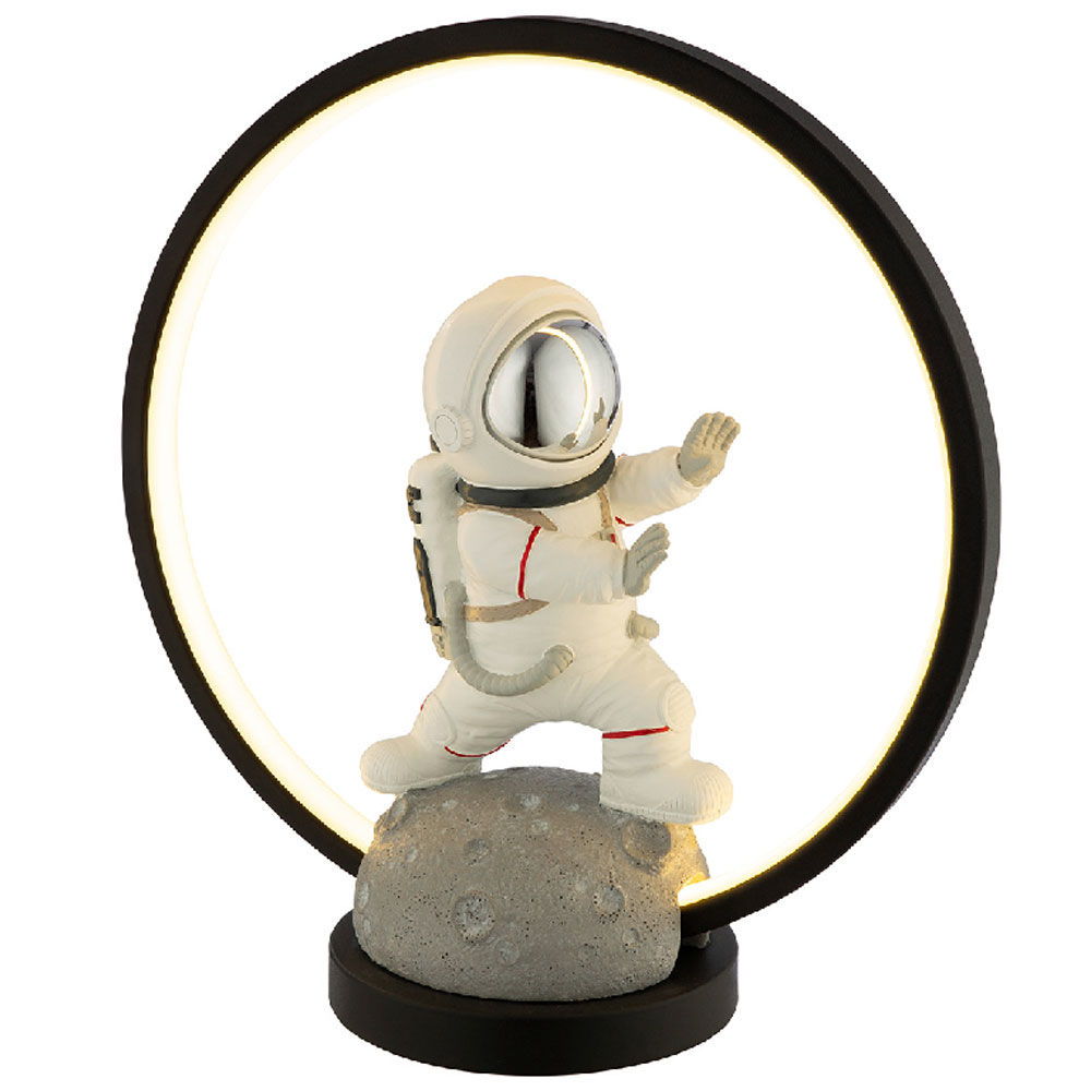 Garlion Synthetic Resin Astronaut Table Lamp in White with LED