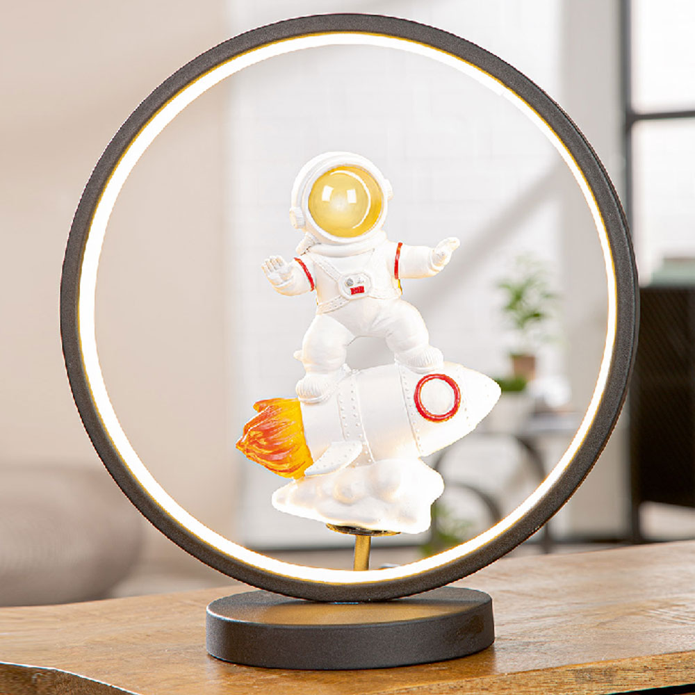 Garlion Synthetic Resin Astronaut Table Lamp in White and Red with LED
