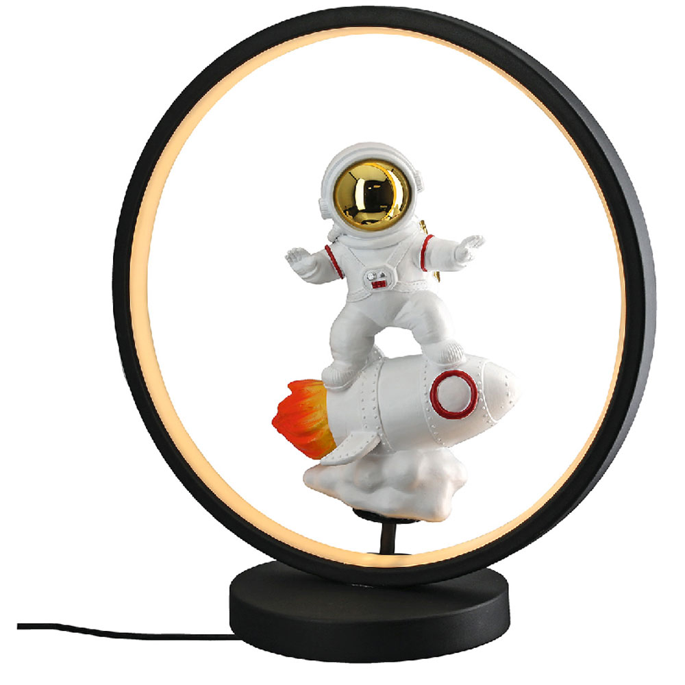 Garlion Synthetic Resin Astronaut Table Lamp in White and Red with LED