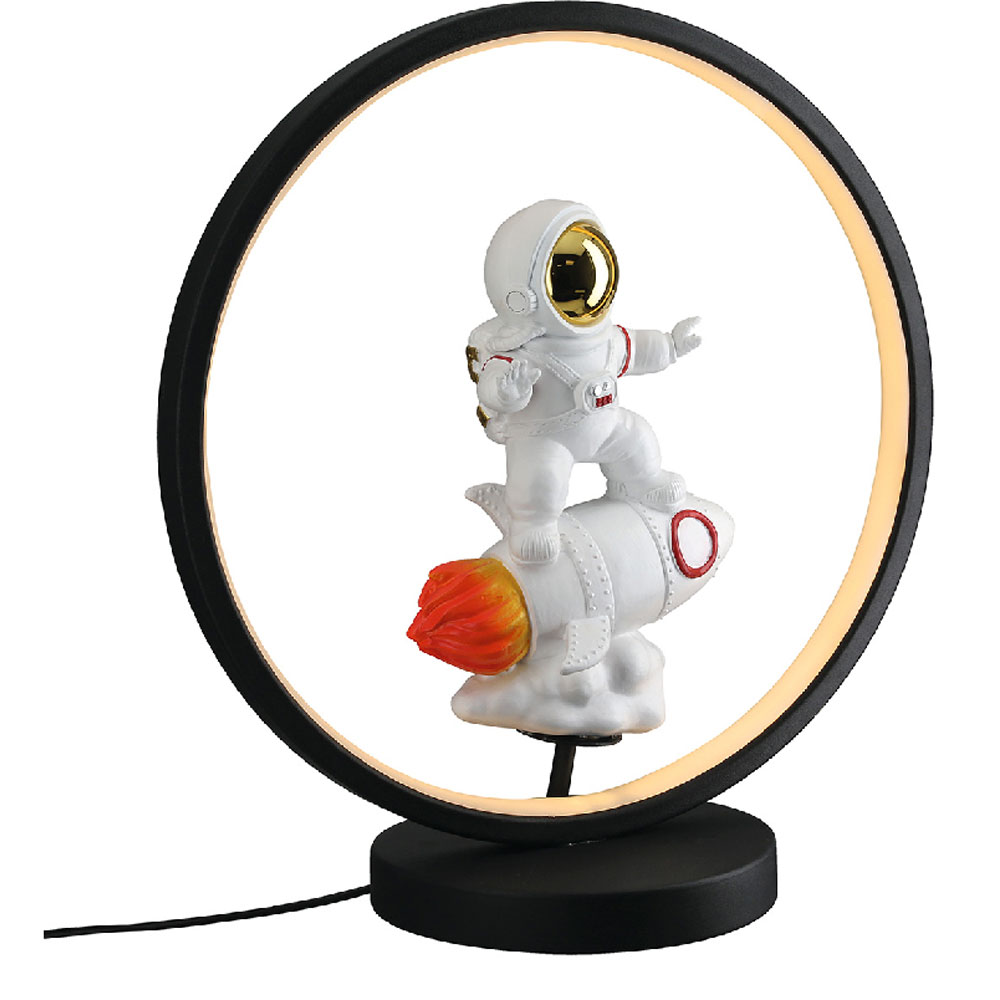 Garlion Synthetic Resin Astronaut Table Lamp in White and Red with LED