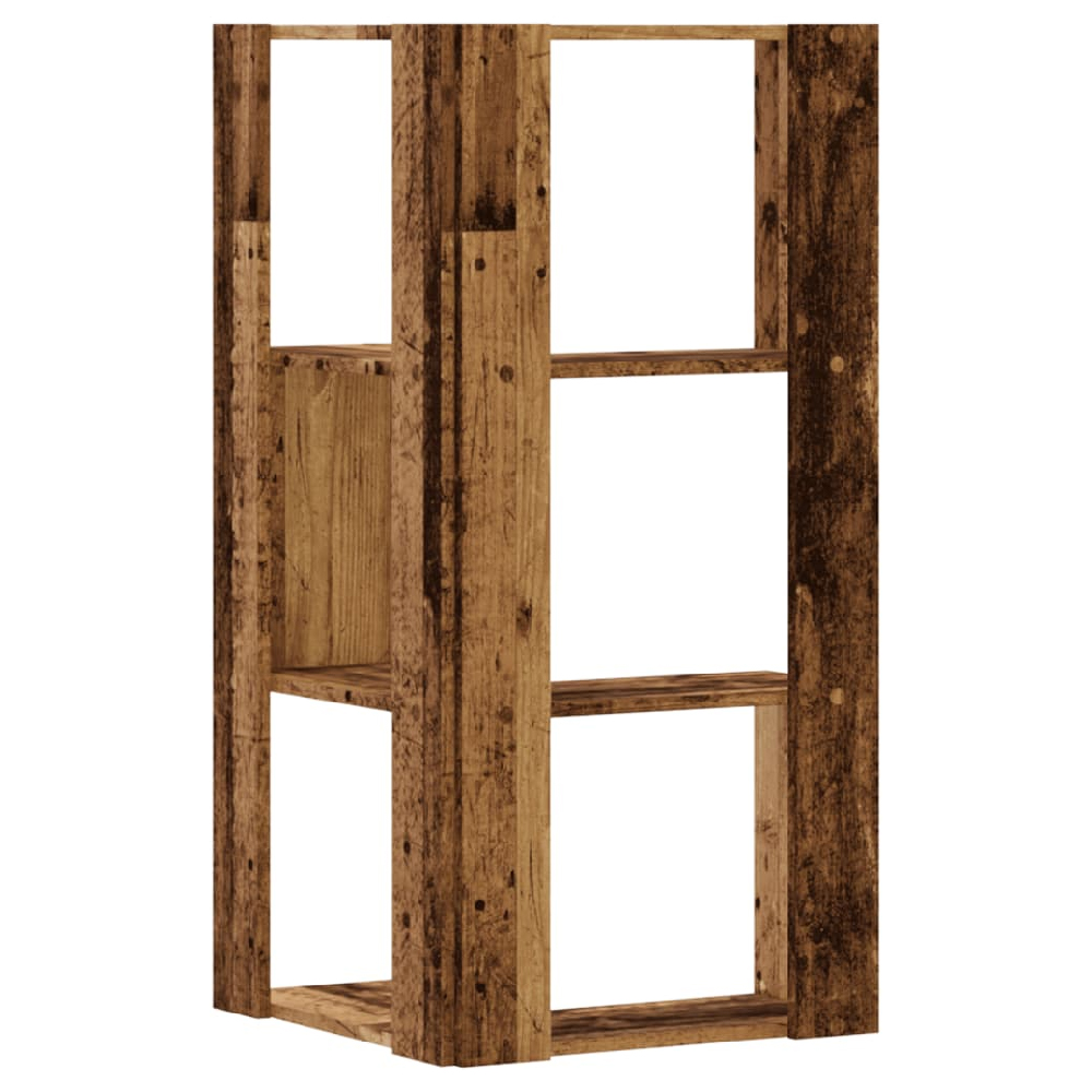 Garner Wooden Corner Bookcase With 3 Shelves In Brown Oak