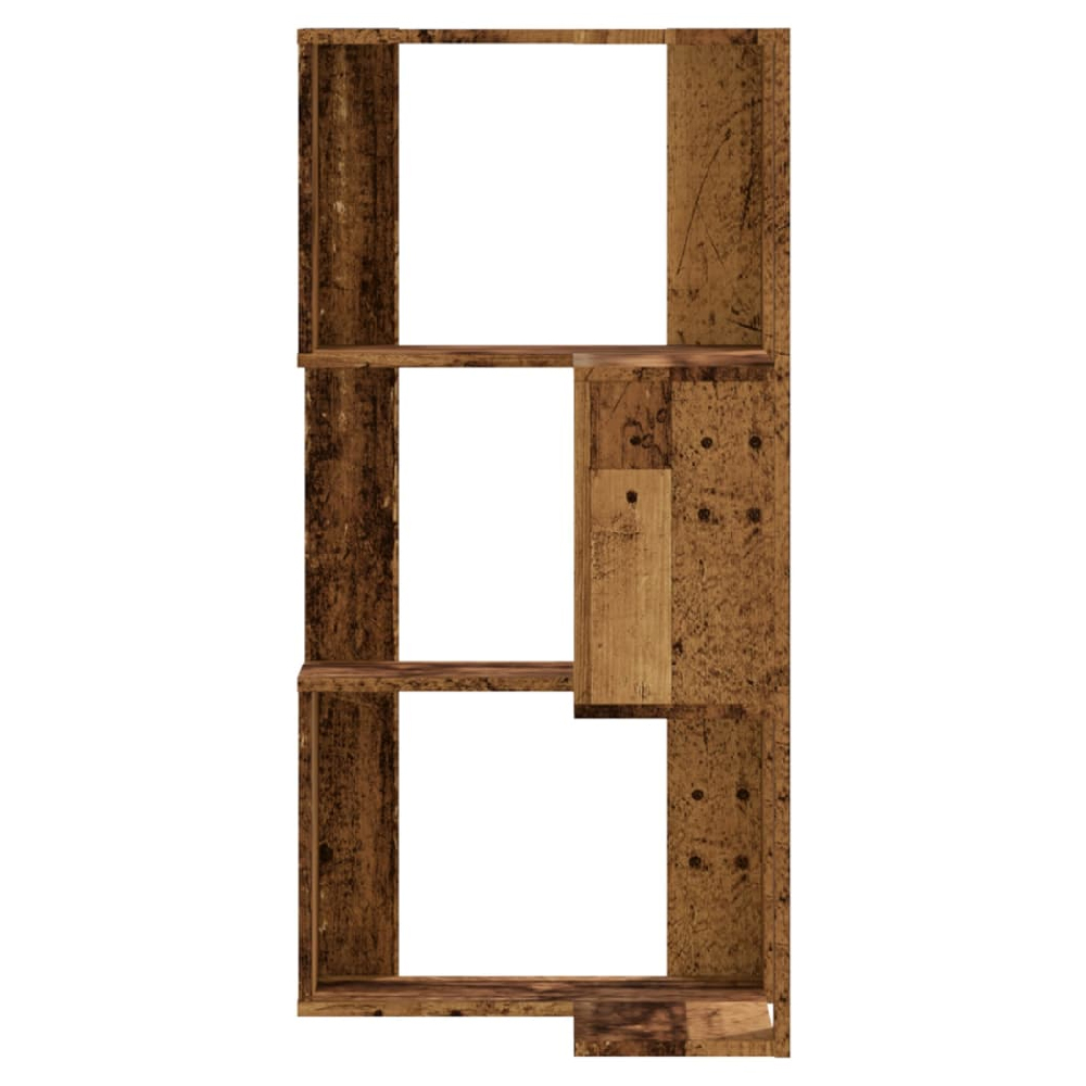 Garner Wooden Corner Bookcase With 3 Shelves In Brown Oak