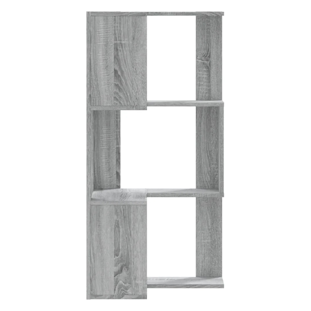 Garner Wooden Corner Bookcase With 3 Shelves In Grey Sonoma