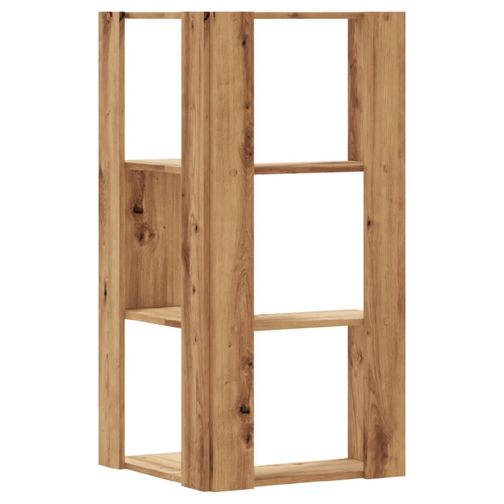 Garner Wooden Corner Bookcase With 3 Shelves In Oak