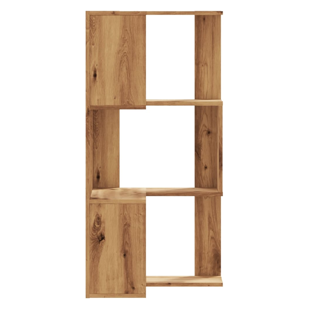 Garner Wooden Corner Bookcase With 3 Shelves In Oak